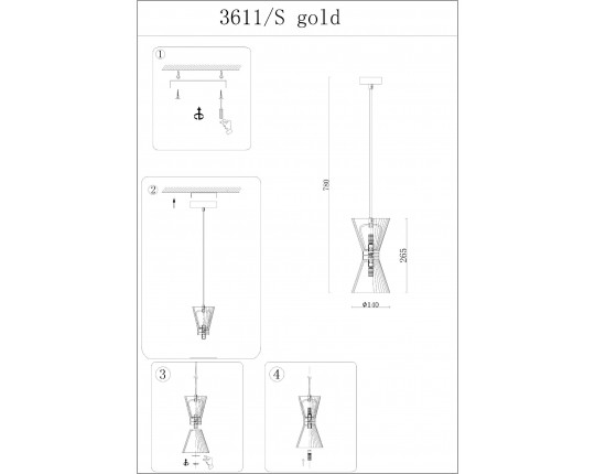 Подвесной светильник Newport Christina 3611/S gold new М0069508