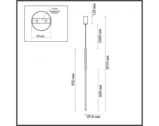 Подвесной светодиодный светильник Odeon Light Hightech Monella 6639/12L