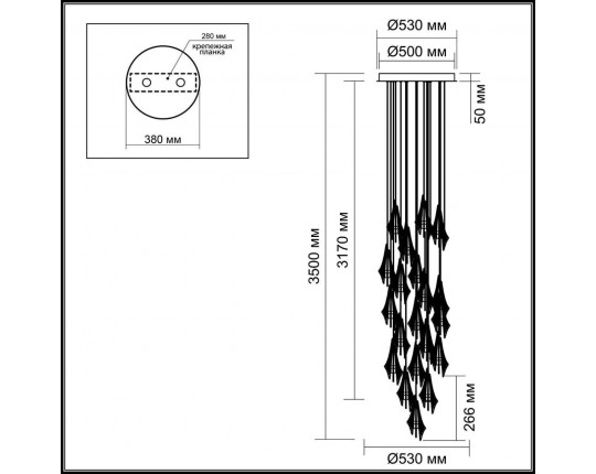 Каскадная светодиодная люстра Odeon Light Exclusive L-Vision Afalina 5442/137L