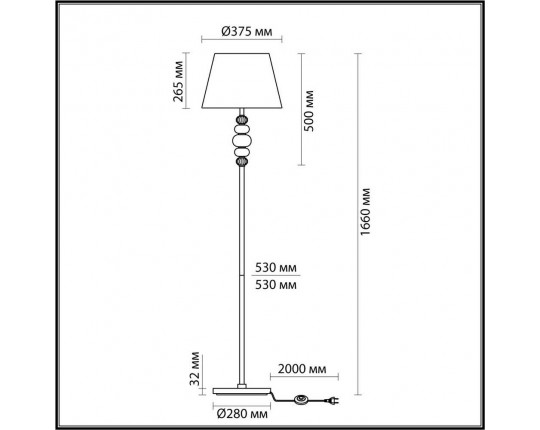 Торшер Odeon Light Exclusive Sochi 4896/1F