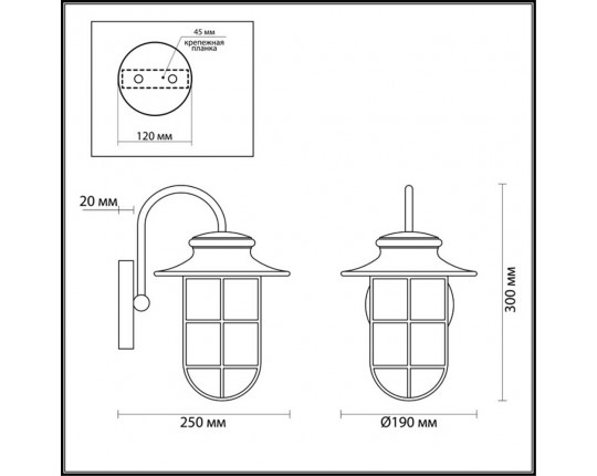 Уличный настенный светильник Odeon Light Nature Helm 4171/1W