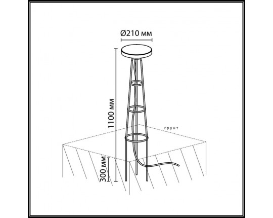 Уличный встраиваемый в грунт светильник Odeon Light Nature 7108/15GLA