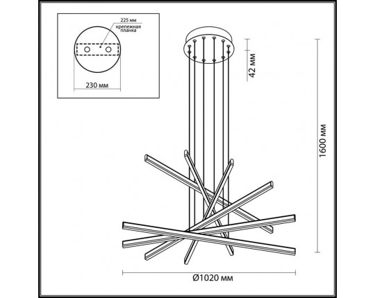 Подвесной светодиодный светильник Odeon Light L-vision Rudy 3890/96L