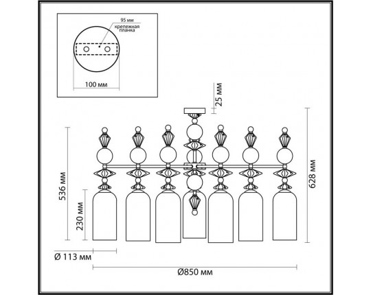 Подвесная люстра Odeon Light Classic Bizet 4855/7C