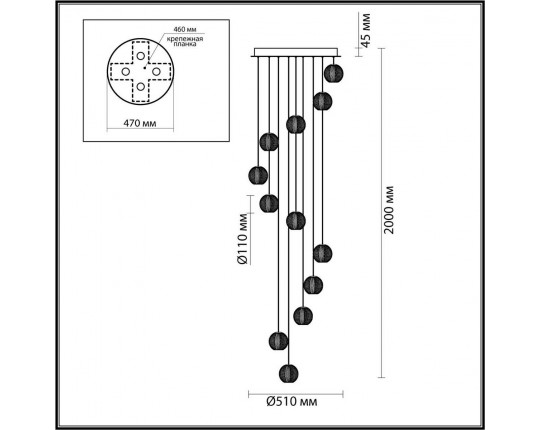 Подвесная люстра Odeon Light CRYSTAL 5007/56L