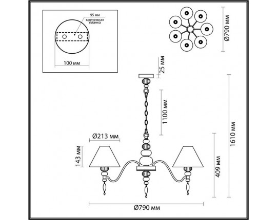 Подвесная люстра Odeon Light Exclusive Sochi 4896/7