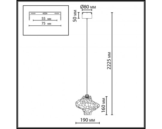 Подвесной светодиодный светильник Odeon Light L-Vision Ordi 5108/3L