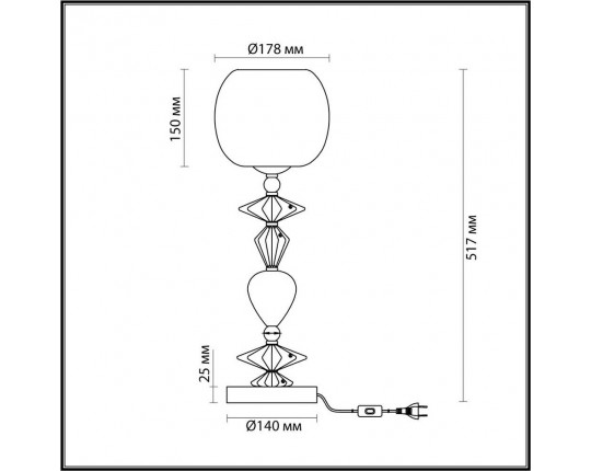 Настольная лампа Odeon Light Classic Bizet 4855/1T
