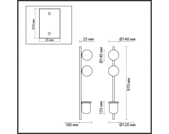 Настенный светильник Odeon Light Walli Flower 4681/2WA
