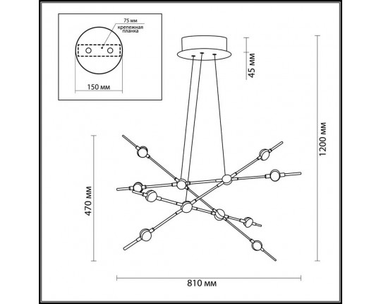 Подвесной светодиодный светильник Odeon Light L-vision Costella 3906/48L