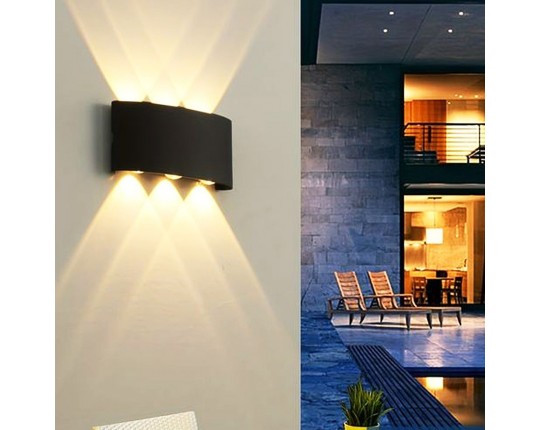 Уличный настенный светодиодный светильник Reluce 86833-9.2-006KT LED6*1W BK