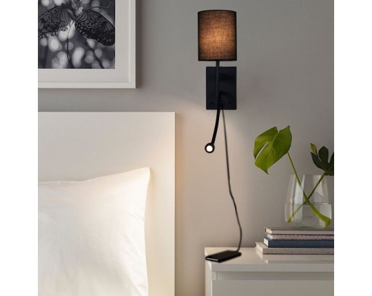 Бра Reluce 86210-9.2-001KT LED3W+E14 BK