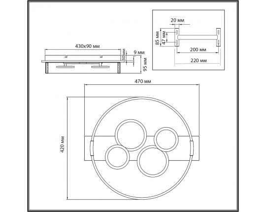 Потолочный светодиодный светильник Sonex Mitra Spots 7742/40L