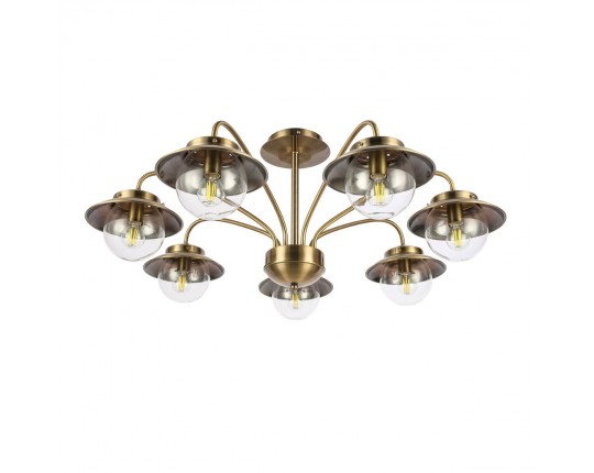 SLE110102-07 Светильник потолочный Античная бронза/Прозрачный E14 7*40W