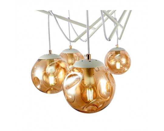 SLE110202-08 Светильник потолочный Белый/Янтарный E14 8*40W