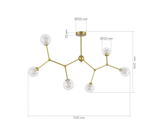 SLE1106-203-06 Светильник подвесной Золотистый/Прозрачный, Белый G9 LED 6*5W