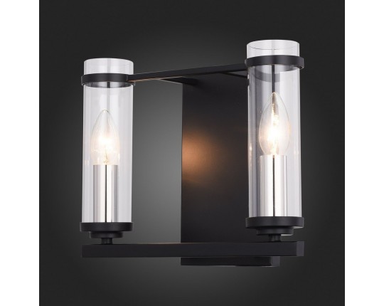 SL334.401.02 Бра ST-Luce Черный, Никель/Прозрачный E14 2*60W