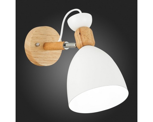 SLE103801-01 Светильник настенный Светлое дерево, Белый/Белый E27 1*60W