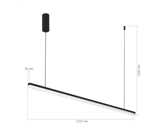 SL1018.423.01 Светильник подвесной ST-Luce черный/прозрачный LED 1*32W 4000K