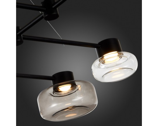 SL6005.403.08 Светильник подвесной ST-Luce Черный/Дымчатый, Прозрачный LED 8*3W 3000K