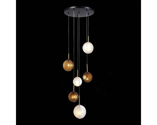 SL1183.543.06 Светильник подвесной ST-Luce Латунь/Черный, Белый G4 6*5W