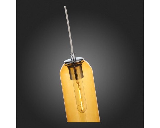 SL1145.193.01 Светильник подвесной ST-Luce Хром/Янтарный E27 1*60W