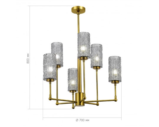 SL1240.303.06 Люстра подвесная ST-Luce Латунь/Дымчатый E27 6*60W