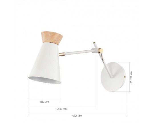 SLE1252-501-01 Светильник настенный Белый, Золотистый/Белый, Дерево E27 1*60W