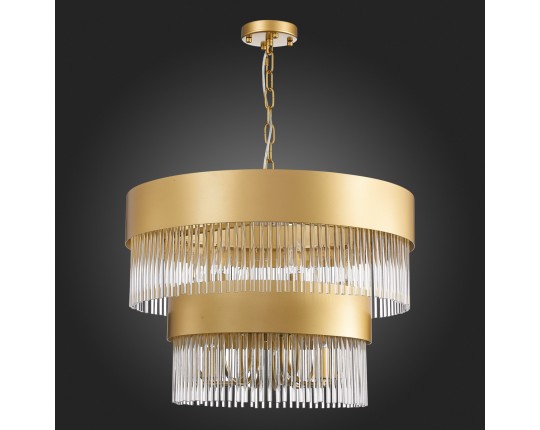 SL1225.203.09 Люстра подвесная ST-Luce Золотистый/Золотистый, Прозрачный E14 9*40W