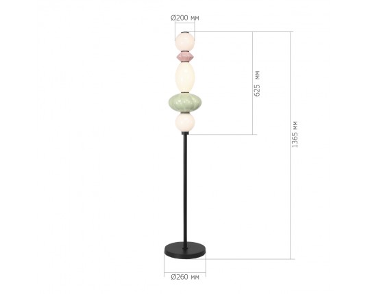 SL6134.405.01 Светильник напольный ST-Luce черный/розовый, зелёный, опаловый LED 1*20W 3000K