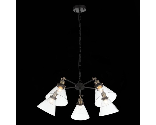 SL237.413.05 Люстра подвесная ST-Luce Черный, Матовое золото/Прозрачный E27 5*60W