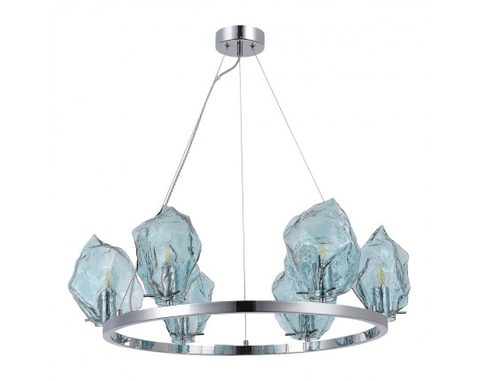 SL1175.113.06 Люстра подвесная ST-Luce Хром/Светло-голубой E14 6*40W