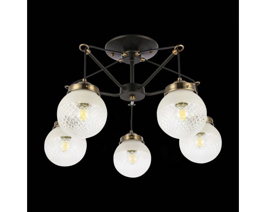 SLE110302-05 Светильник потолочный Черный, Бронза/Прозрачный, Белый E27 5*60W