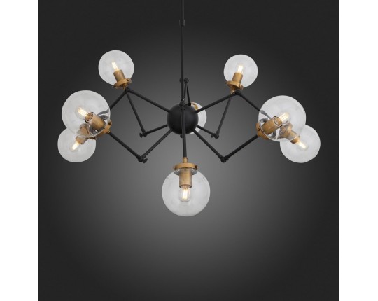 SL234.402.08 Люстра потолочная ST-Luce Черный, Золото/Прозрачный E27 8*40W (из 2-х коробок)