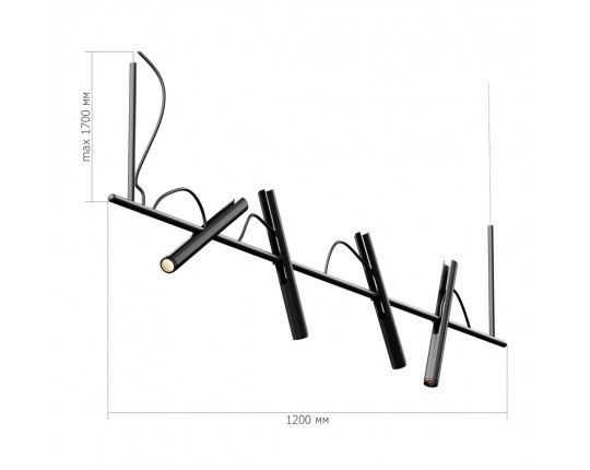 SL6210.403.04 Светильник подвесной ST-Luce Черный/Черный, Золотистый LED 4*3W 3000K