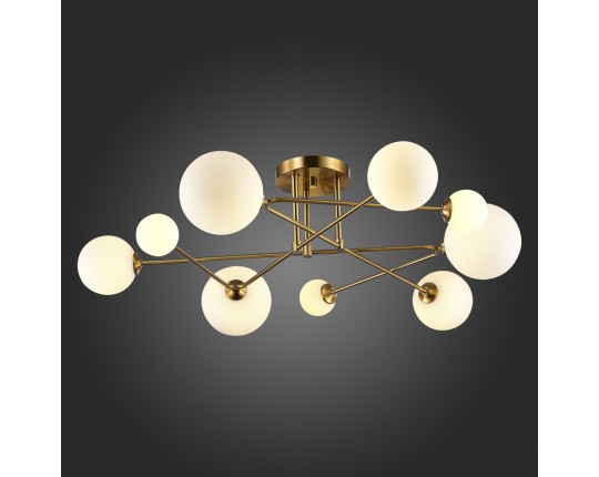 SLE2211-302-09 Светильник потолочный Латунь/Белый G9 LED 9*5W