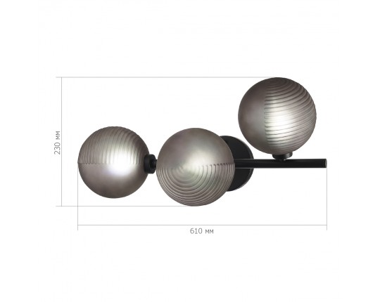 SL1184.401.03 Бра ST-Luce Черный/Дымчатый G9 3*5W