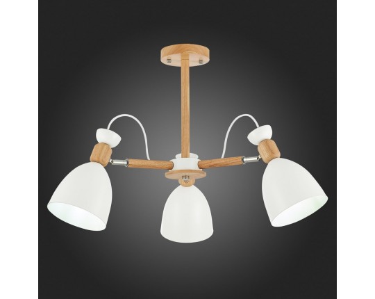 SLE103802-03 Светильник потолочный Светлое дерево, Белый/Белый E27 3*60W