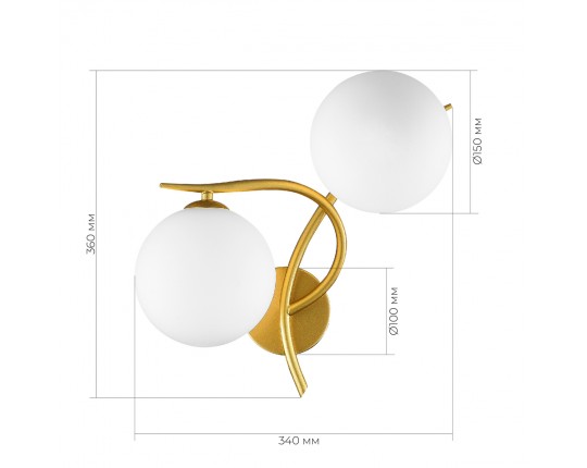 SLE2210-201-02 Светильник настенный Золотистый/Белый G9 LED 2*5W