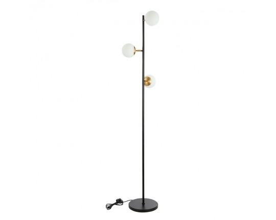 SLE220405-03 Светильник напольный Черный, Латунь/Белый E27 3*60W