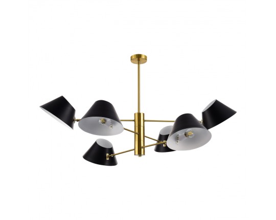 SLE1253-343-06 Светильник подвесной Латунь/Черный, Белый E14 6*60W