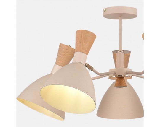 SLE1256-502-05 Светильник потолочный Бежевый/Бежевый, Светлое дерево, Золотистый E14 5*40W