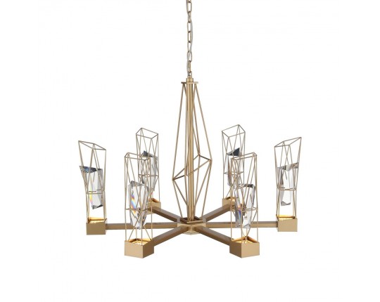 SL815.203.06 Люстра подвесная ST-Luce Матовое золото/Матовое золото, Прозрачный LED 6*8W 4000K