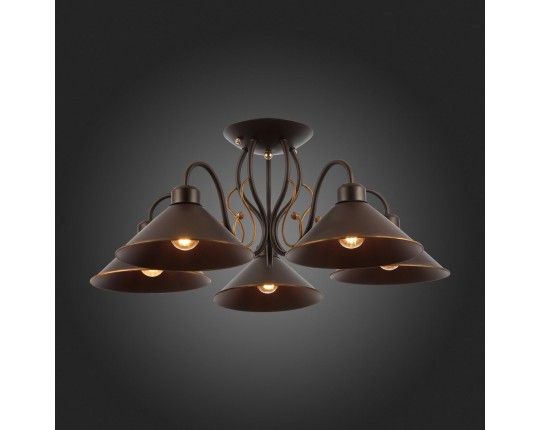 SLE120402-05 Светильник потолочный темно-коричневый/темно-коричневый E27 5*60W
