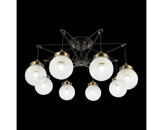 SLE110302-08 Светильник потолочный Черный, Бронза/Прозрачный, Белый E27 8*60W