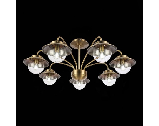 SLE110102-07 Светильник потолочный Античная бронза/Прозрачный E14 7*40W