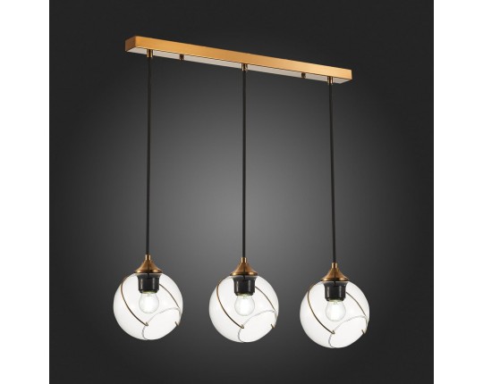SLE103103-03 Светильник подвесной Золотистый/Прозрачный E27 3*60W