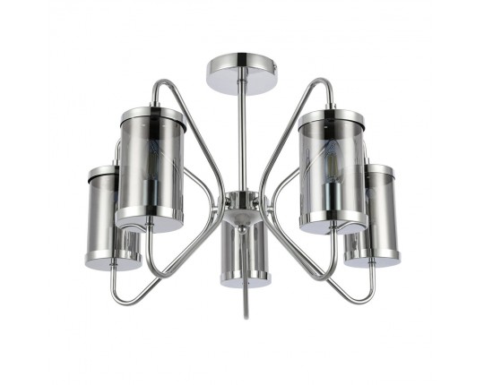 SLE102302-05 Светильник потолочный Хром/Дымчатый E14 5*40W