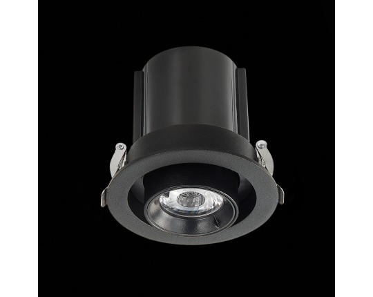 ST702.338.12 Св-к встр. Черный LED 1*12W 3000K 900Lm Ra80 24° IP20 D90xH92 180-240V