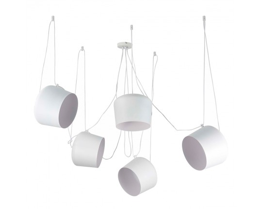 SLE120653-05 Светильник подвесной Белый/Белый E27 5*40W